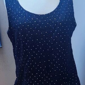 Sparkly evening pantsuit with crepe palazzo pants. Petite 10